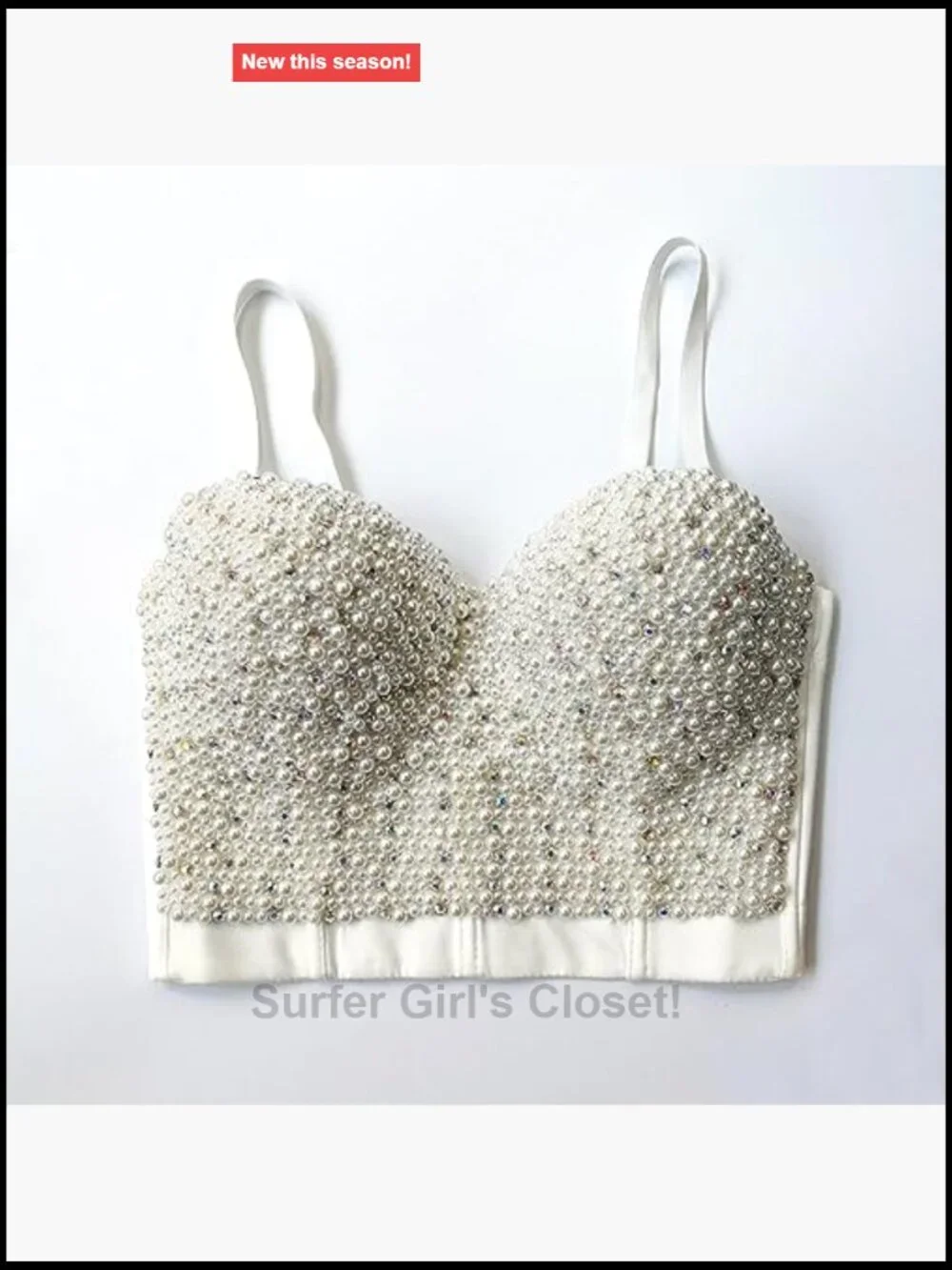 Beaded Rhinestone Bustier Corset Crop Top Push Up Party Bra Vest